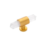 Belwith Keeler - KNOB, 2-3/4'' X 3/4'' - Brushed Golden Brass,Quartz