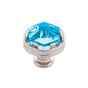 Belwith Keeler - Knob 1-3/16 Inch Diameter - Polished Nickel With Cerulean Glass