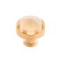 Belwith Keeler - Knob 1-3/16 Inch Diameter - Brushed Golden Brass With Frosted Glass