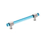 Belwith Keeler - Pull 5-1/16 Inch (128mm) Center to Center - Polished Nickel With Cerulean Glass