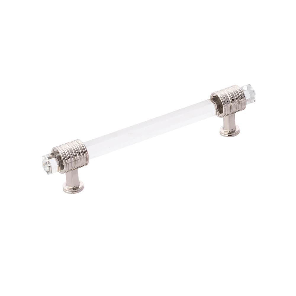 Belwith Keeler - Pull 5-1/16 Inch (128mm) Center to Center - Polished Nickel With Glass