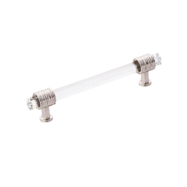 Belwith Keeler - Pull 5-1/16 Inch (128mm) Center to Center - Polished Nickel With Glass