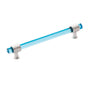 Belwith Keeler - Pull 6-5/16 Inch (160mm) Center to Center - Polished Nickel With Cerulean Glass