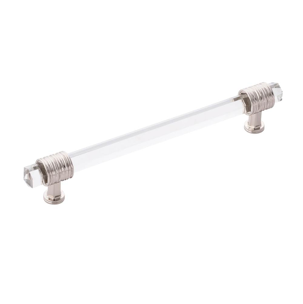 Belwith Keeler - Pull 6-5/16 Inch (160mm) Center to Center - Polished Nickel With Glass