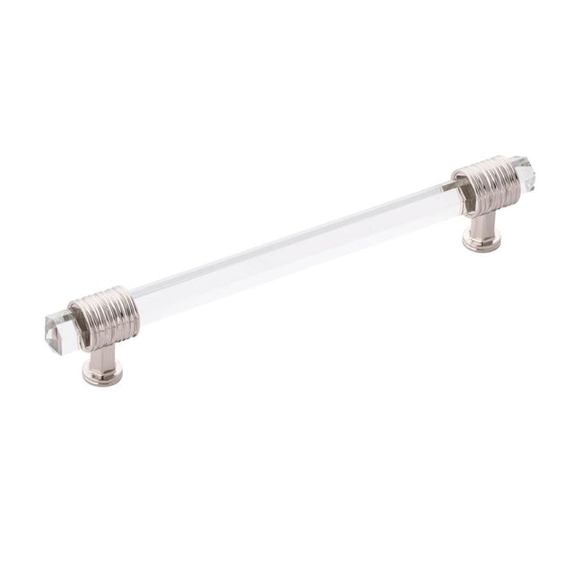 Belwith Keeler - Pull 6-5/16 Inch (160mm) Center to Center - Polished Nickel With Glass