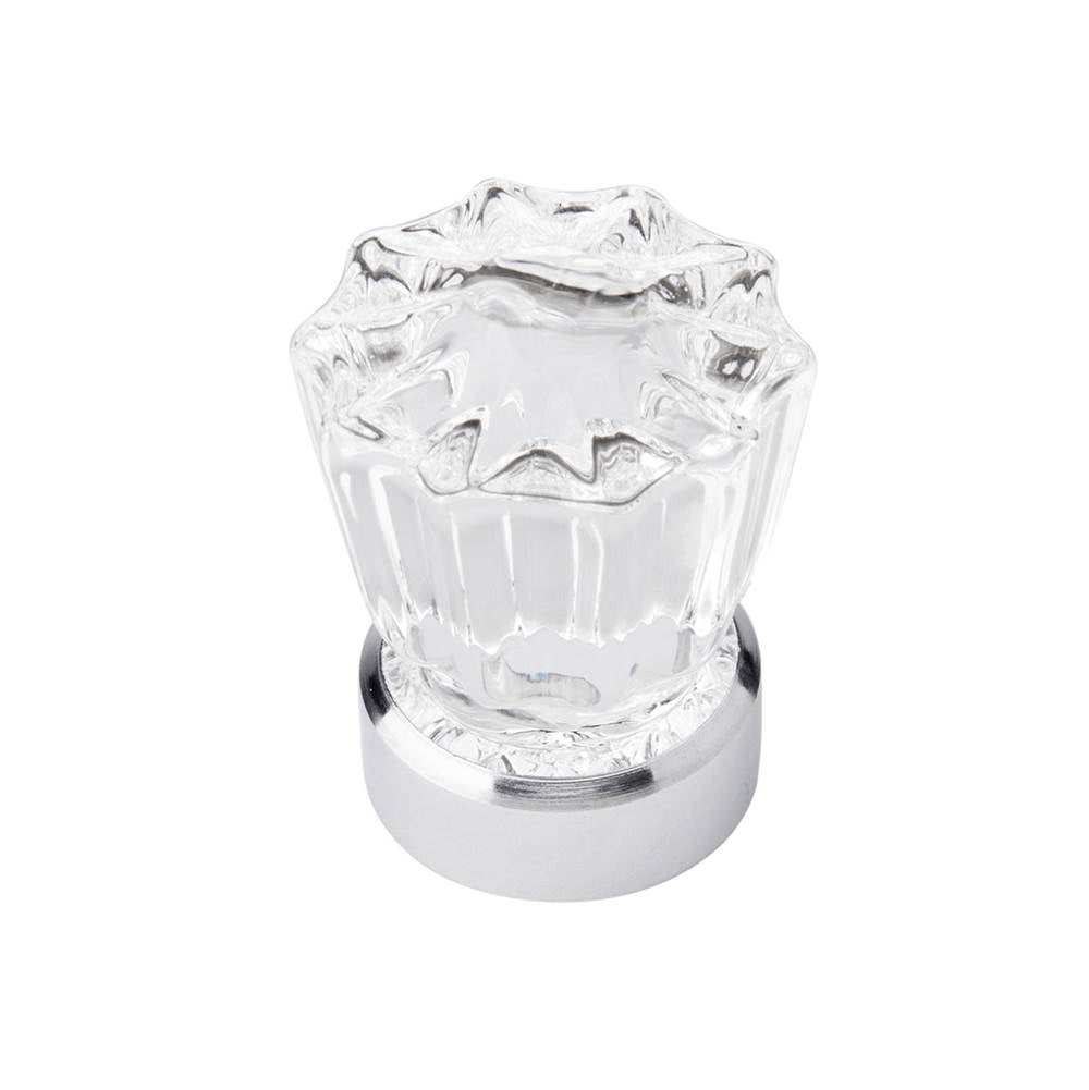 Belwith Keeler - Knob 1-3/8 Inch Diameter - Glass with Chrome