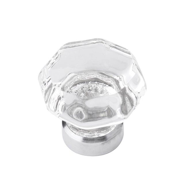 Belwith Keeler - Knob 1-1/2 Inch Diameter - Glass with Chrome
