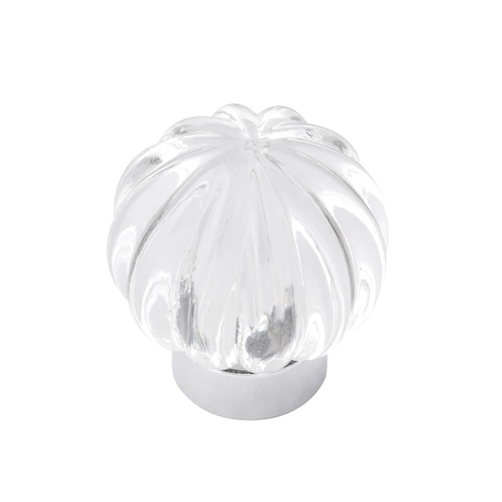 Belwith Keeler - Knob 1-1/4 Inch Diameter - Glass with Chrome
