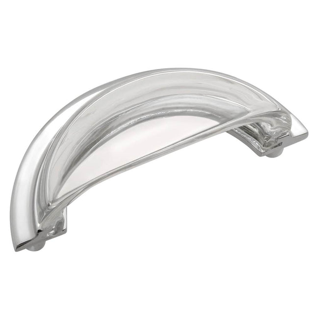 Belwith Keeler - Cup Pull 3 Inch Center to Center - Glass with Chrome