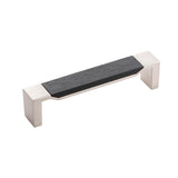 Belwith Keeler - Pull 5-1/16 Inch (128mm) Center to Center - Satin Nickel With Black Wood
