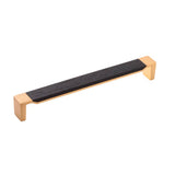Belwith Keeler - Pull 8-13/16 Inch (224mm) Center to Center - Brushed Golden Brass With Black Wood