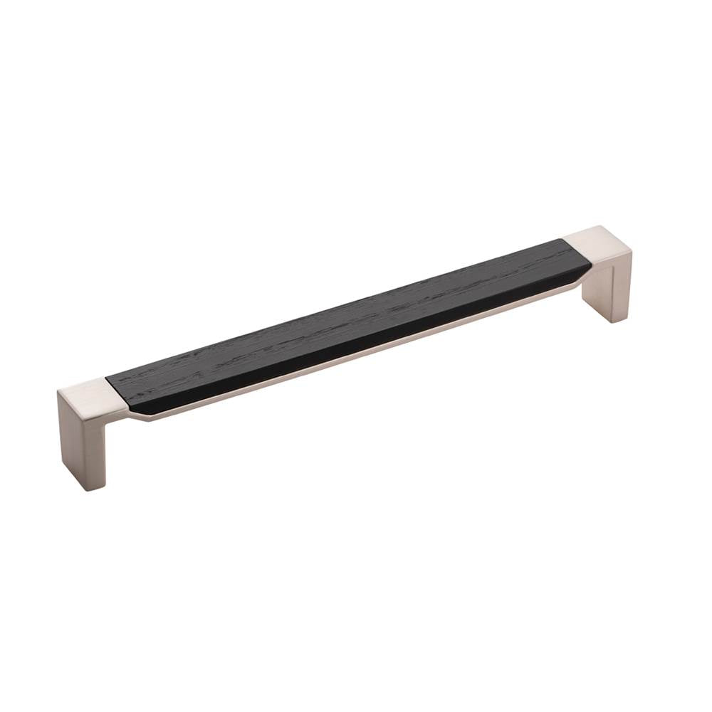 Belwith Keeler - Pull 8-13/16 Inch (224mm) Center to Center - Satin Nickel With Black Wood