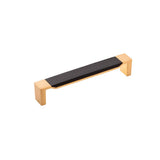 Belwith Keeler - Pull 6-5/16 Inch (160mm) Center to Center - Brushed Golden Brass With Black Wood