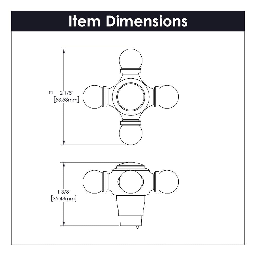 Knob 2-1/8 Inch x 2-1/8 Inch