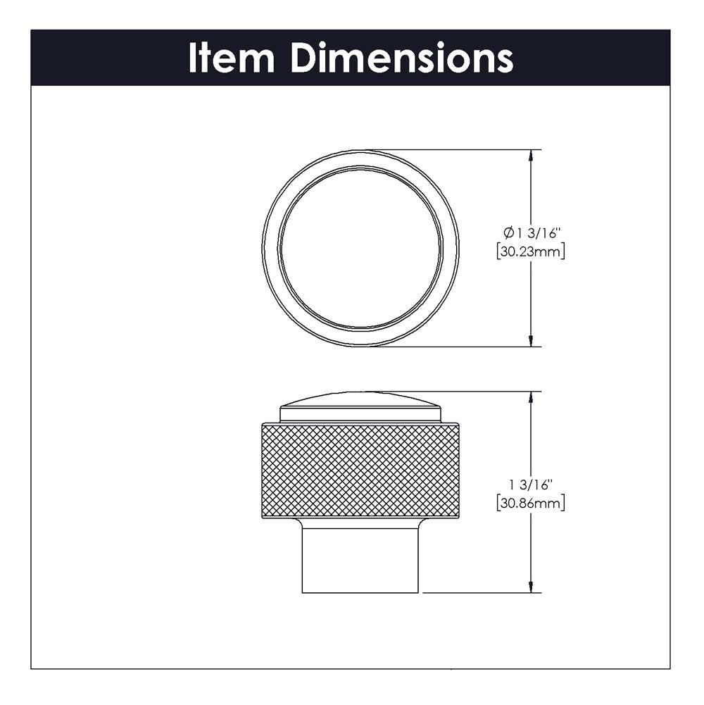 Verge Collection Knob 1-3/16 Inch Diameter Brushed Golden Brass Finish