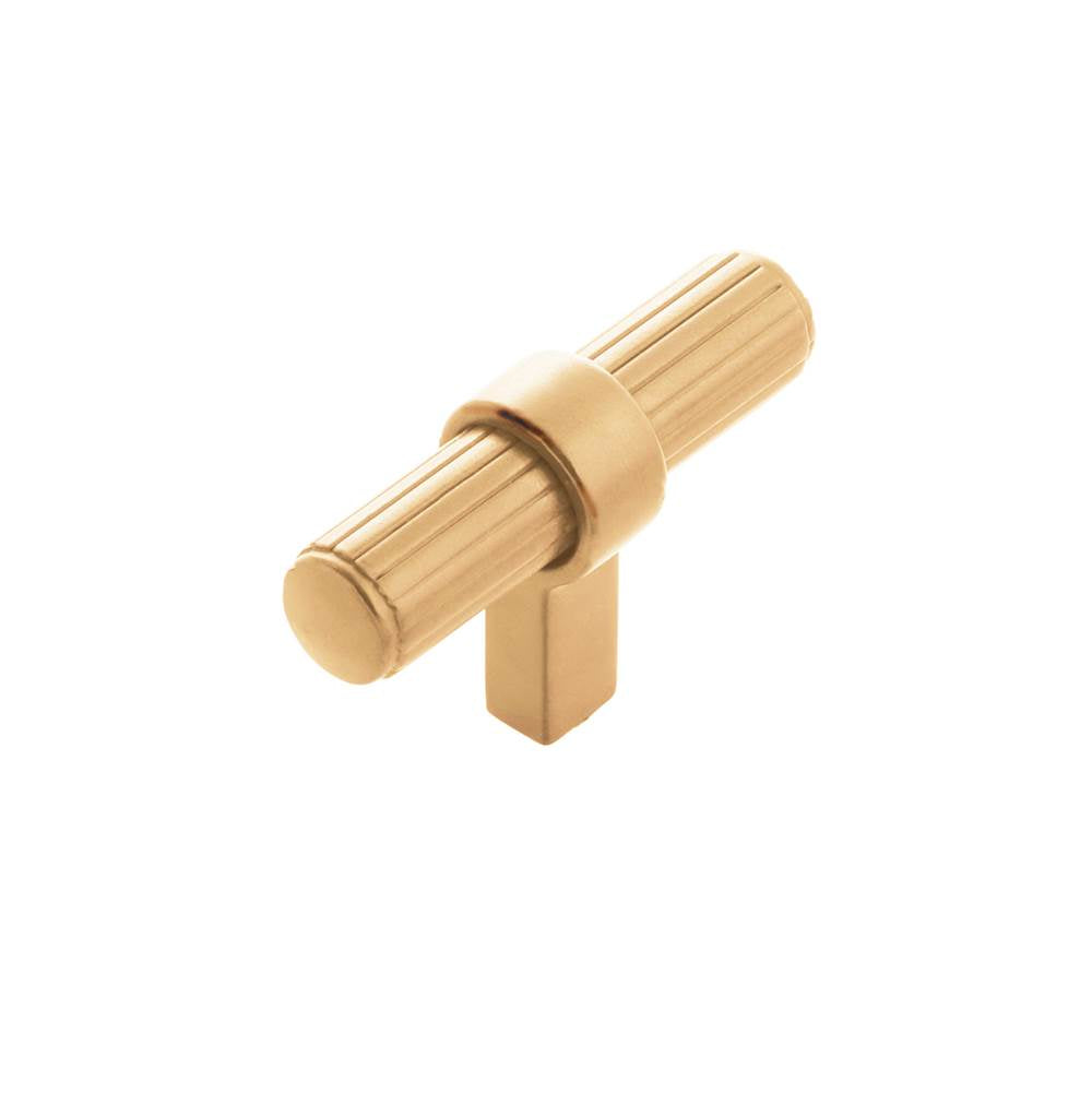 Belwith Keeler - T-Knob 2-3/8 Inch x 3/4 Inch - Brushed Golden Brass