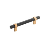 Belwith Keeler - Sinclaire Collection Pull 3-3/4 Inch (96mm) Center to Center Matte Black and Brushed Golden Brass Finish - Matte Black,Brushed Golden Brass
