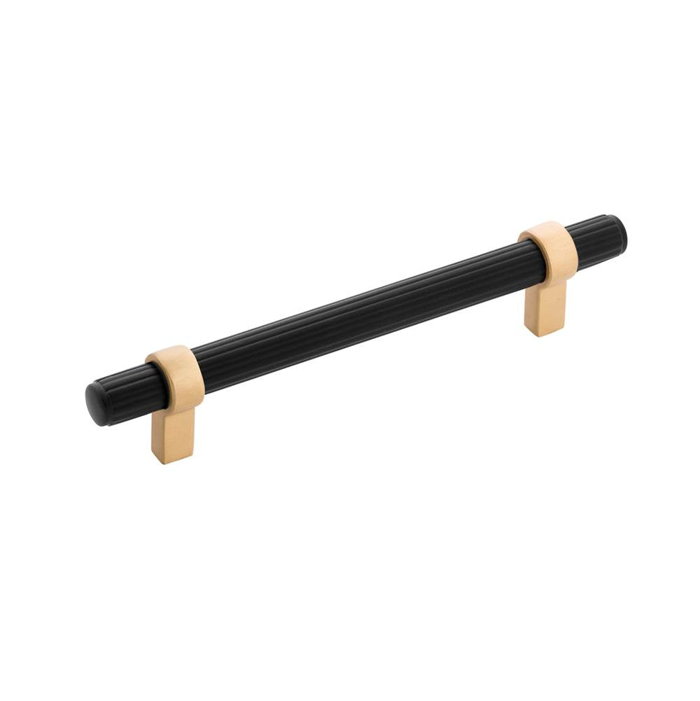Belwith Keeler - Sinclaire Collection Pull 5-1/16 Inch (128mm) Center to Center Matte Black and Brushed Golden Brass Finish - Matte Black,Brushed Golden Brass