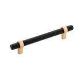 Belwith Keeler - Sinclaire Collection Pull 5-1/16 Inch (128mm) Center to Center Matte Black and Brushed Golden Brass Finish - Matte Black,Brushed Golden Brass