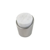 Belwith Keeler - Knob 1-1/4 Inch Diameter - White Marble with Satin Nickel