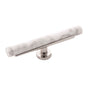 Belwith Keeler - T-Knob 5 Inch x 1 Inch - White Marble with Polished Nickel