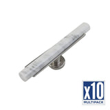 Belwith Keeler - T-Knob 5 Inch x 1 Inch - White Marble with Satin Nickel
