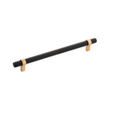 Belwith Keeler - Sinclaire Collection Pull 8-13/16 Inch (224mm) Center to Center Matte Black and Brushed Golden Brass Finish - Matte Black,Brushed Golden Brass