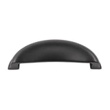 Belwith Keeler - Fuller Collection Cup Pull 3-3/4 Inch (96mm) Center to Center Matte Black Finish - Matte Black