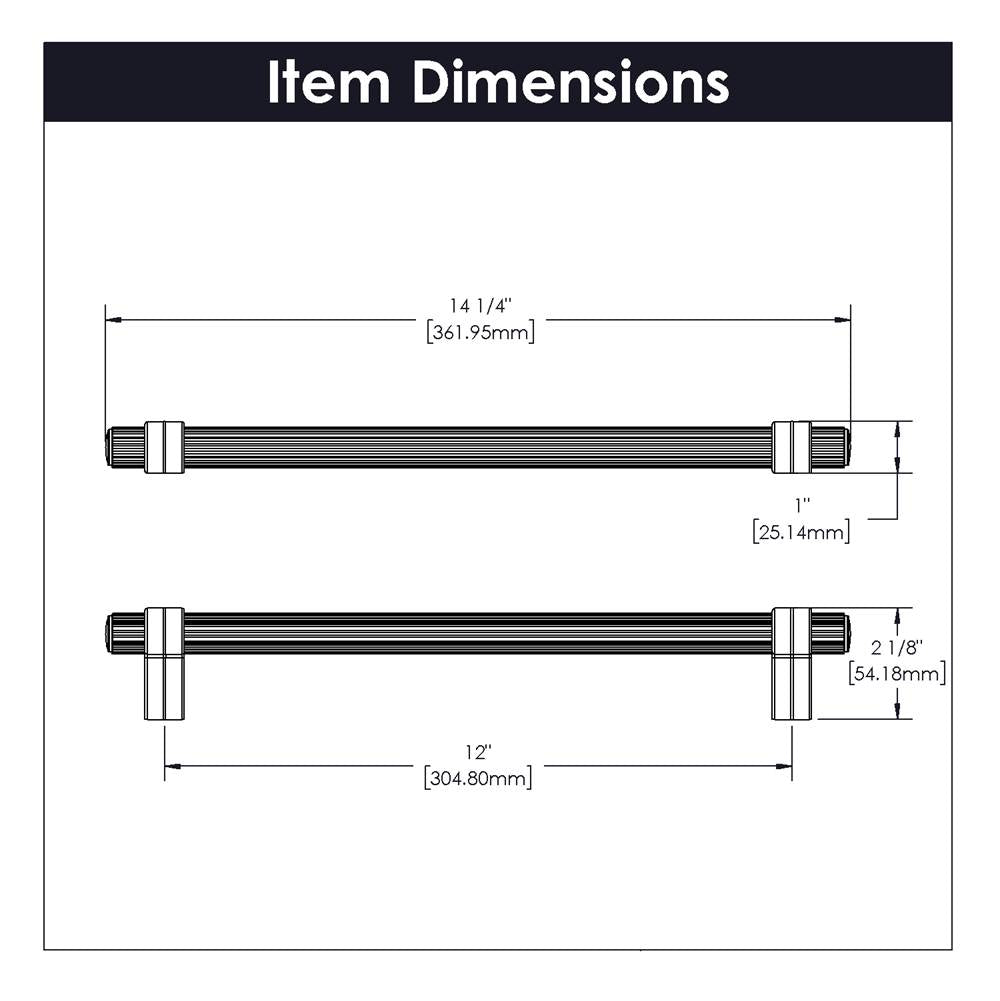 Sinclaire Collection Appliance Pull 12 Inch Center to Center Polished Nickel Finish