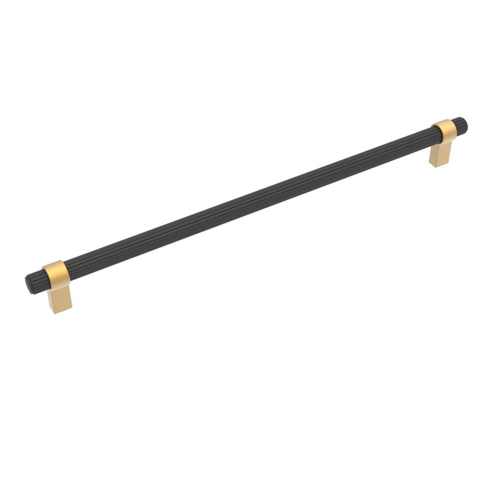 Belwith Keeler - Sinclaire Collection Appliance Pull 18 Inch Center to Center Matte Black and Brushed Golden Brass Finish - Matte Black,Brushed Golden Brass
