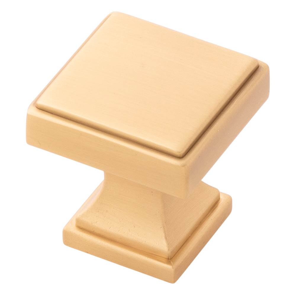 Belwith Keeler - Knob 1-1/8 Inch Square - Brushed Golden Brass
