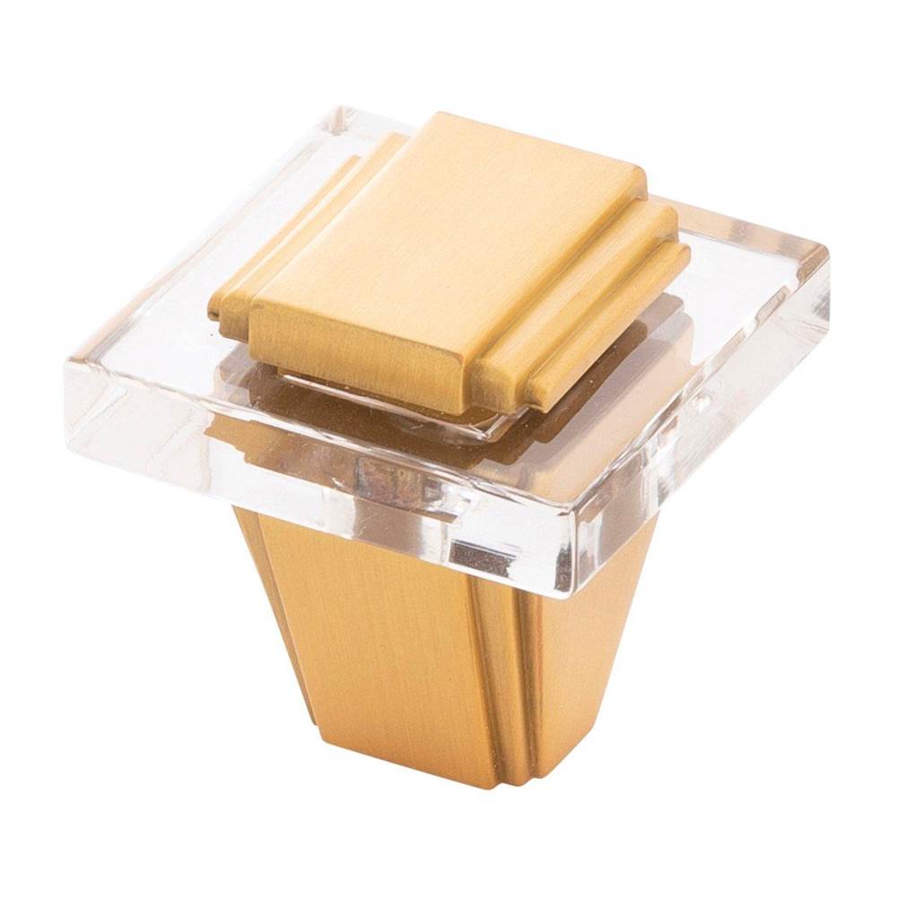 Belwith Keeler - Knob 1-1/4 Inch Square - Brushed Golden Brass
