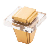 Belwith Keeler - Knob 1-1/4 Inch Square - Brushed Golden Brass