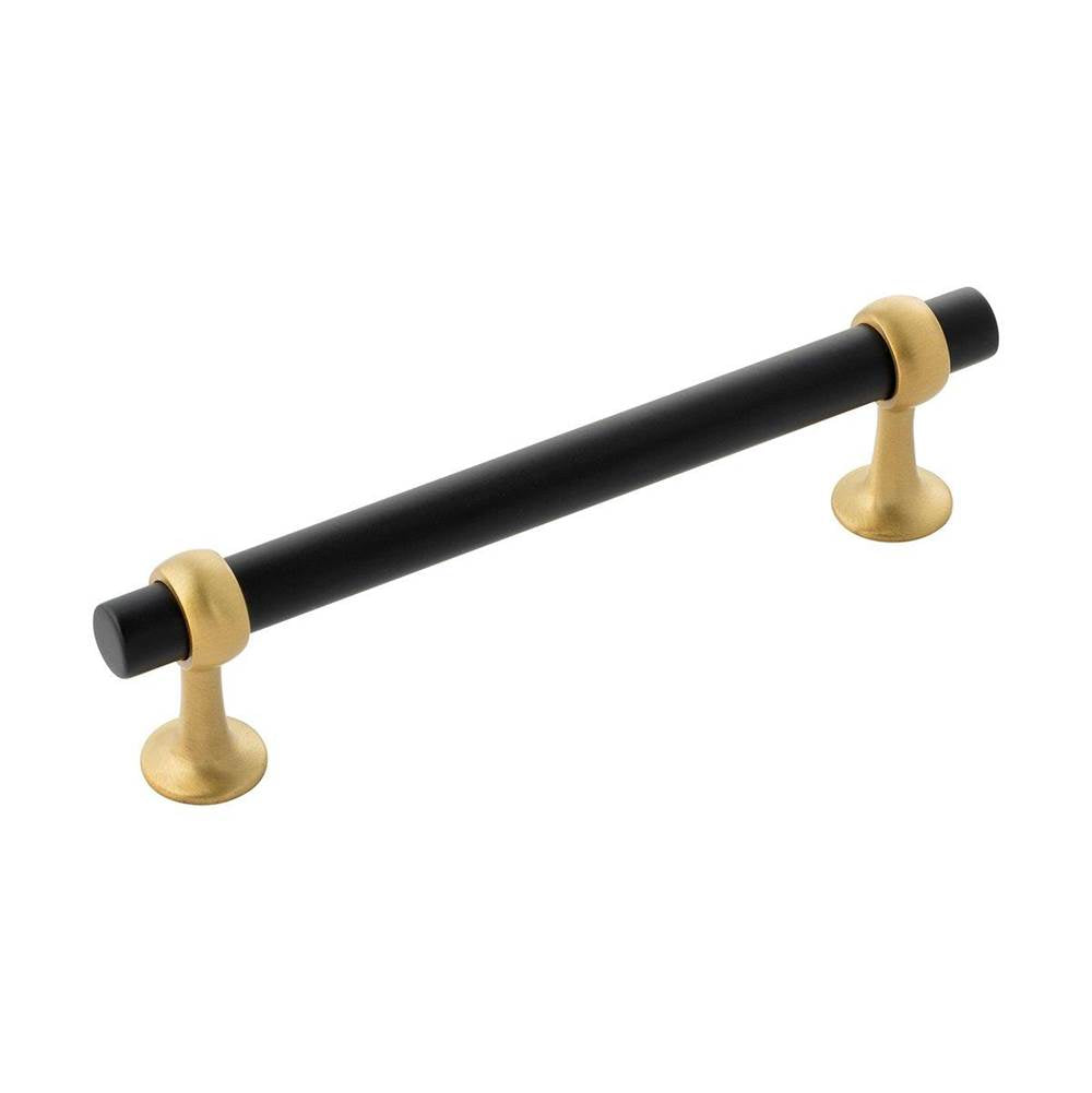 Belwith Keeler - Pull 5-1/16 Inch (128mm) Center to Center - Matte Black And Brushed Golden Brass