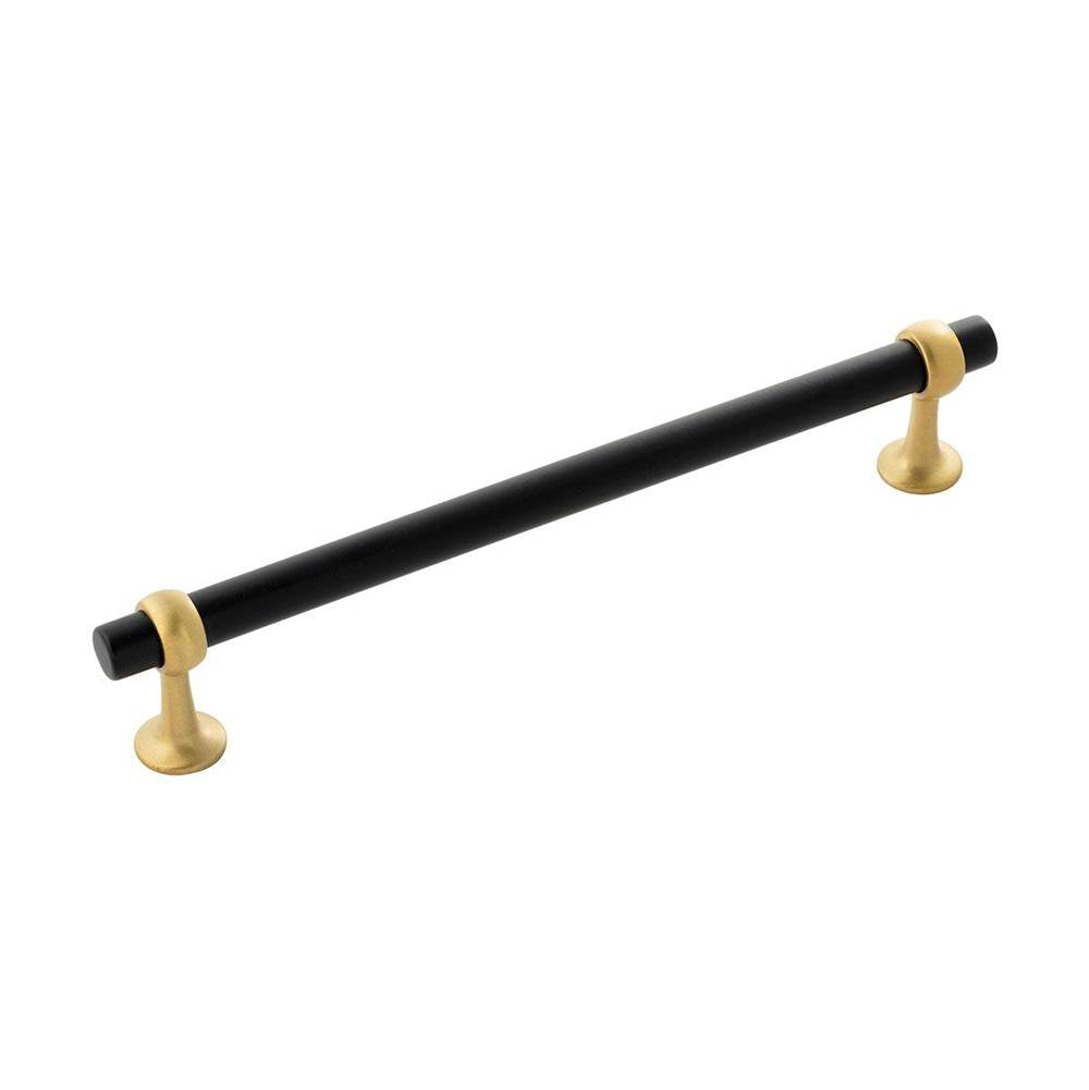 Belwith Keeler - Pull 7-9/16 Inch (192mm) Center to Center - Matte Black And Brushed Golden Brass