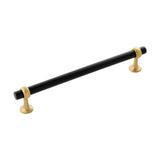 Belwith Keeler - Pull 7-9/16 Inch (192mm) Center to Center - Matte Black And Brushed Golden Brass