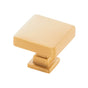 Belwith Keeler - Brighton Collection Knob 1-1/4 Inch Square Brushed Golden Brass Finish - Brushed Golden Brass