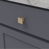 Brighton Collection Knob 1-1/4 Inch Square Brushed Golden Brass Finish