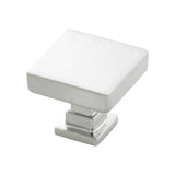 Belwith Keeler - Brighton Collection Knob 1-1/4 Inch Square Satin Nickel Finish - Satin Nickel