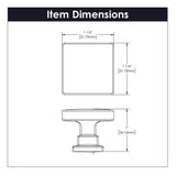 Brighton Collection Knob 1-1/4 Inch Square Brushed Golden Brass Finish