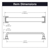 Brighton Collection Pull 6-5/16 Inch (160mm) Center to Center Brushed Golden Brass Finish