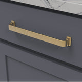 Brighton Collection Pull 8-13/16 Inch (224mm) Center to Center Brushed Golden Brass Finish