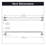 Brighton Collection Appliance Pull 18 Inch Center to Center Brushed Golden Brass Finish