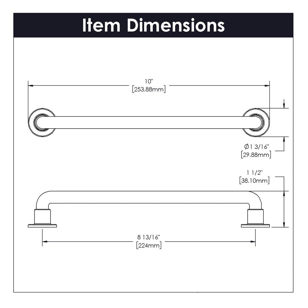 Urbane Collection Pull 8-13/16 Inch (224mm) Center to Center Brushed Golden Brass Finish