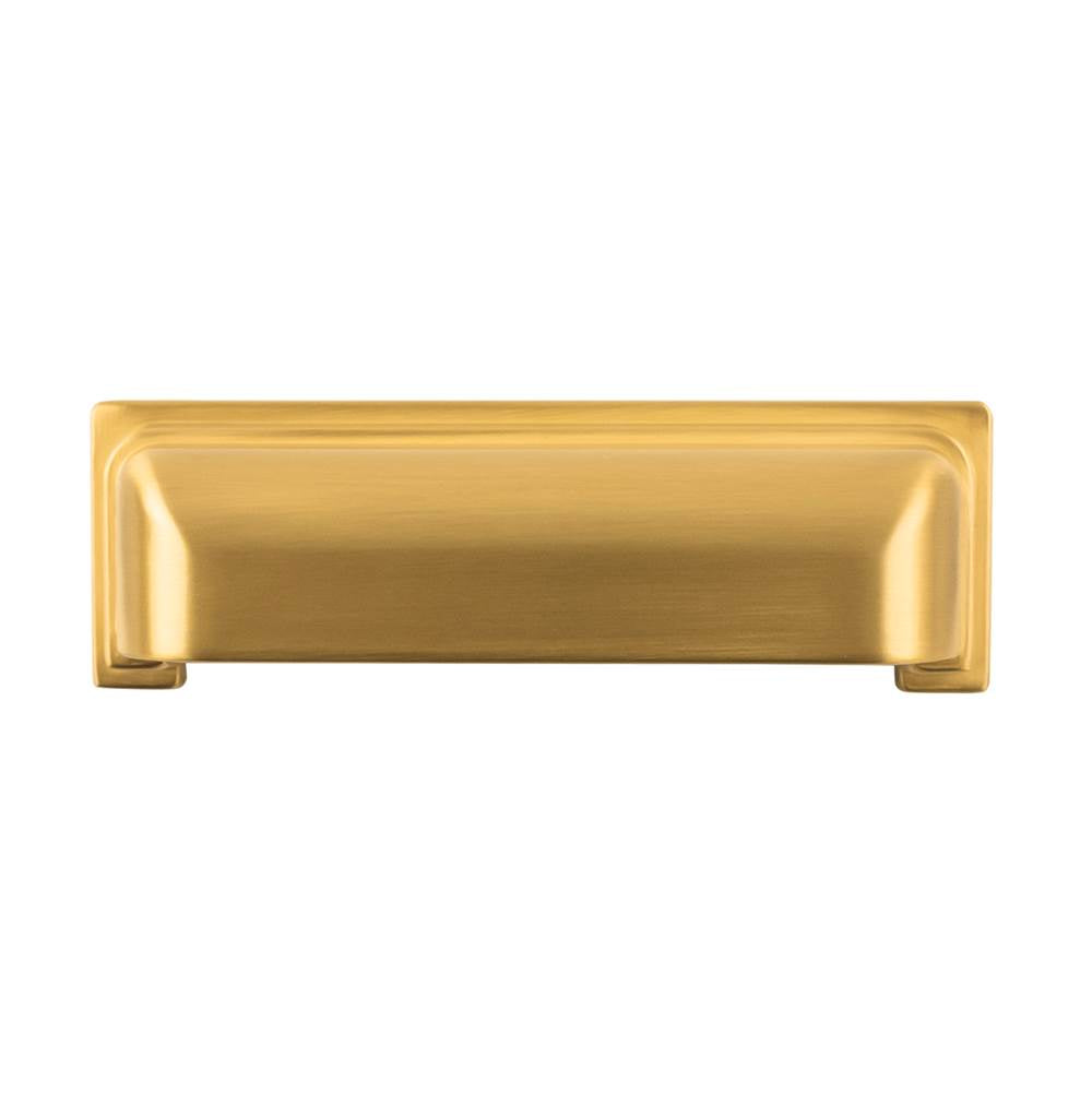 Brighton Collection Cup Pull 3-3/4 Inch (96mm) Center to Center Brushed Golden Brass Finish