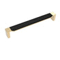 Belwith Keeler - Fuse Collection Appliance Pull 12 Inch Center to Center Brushed Golden Brass with Black Wood Finish - Brushed Golden Brass, Black Wood