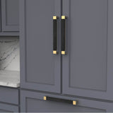 Fuse Collection Appliance Pull 12 Inch Center to Center Brushed Golden Brass with Black Wood Finish