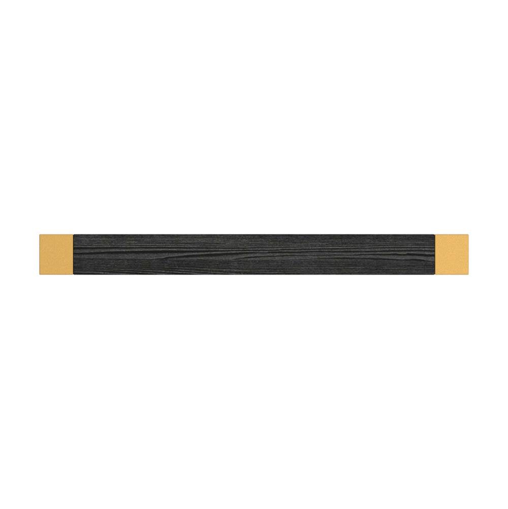 Fuse Collection Appliance Pull 12 Inch Center to Center Brushed Golden Brass with Black Wood Finish