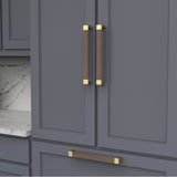 Fuse Collection Appliance Pull 12 Inch Center to Center Brushed Golden Brass with Walnut Finish