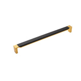Belwith Keeler - Fuse Collection Appliance Pull 18 Inch Center to Center Brushed Golden Brass with Black Wood Finish - Brushed Golden Brass, Black Wood